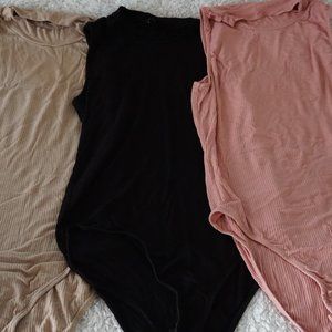 Trio of Mockneck Bodysuits